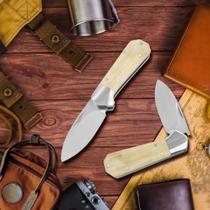 Cuchillo de Supervivencia NM Hecho a Mano para Exteriores, Hoja de Acero Inoxidable (Punta Recta) Mango de Hueso, Grado Industrial, 9.5cm de Longitud Total - Product Image 1