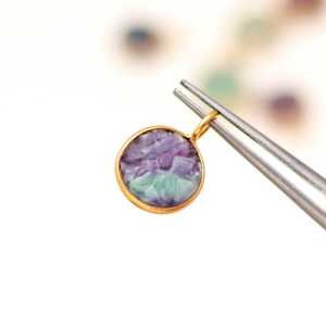 Natural Multi Fluorite Flower Pendant 925 Sterling <b>Silver</b> Hand Carved Gemstone Charm Fluorite Stone Pendant For Jewelry Making - Product Image 2