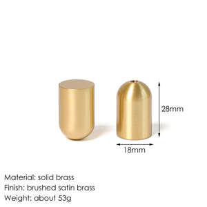Bouton de meuble cylindrique moderne en laiton massif, finition or brossé, bouton de tiroir minimaliste pour armoire de cuisine, armoire et mobilier - Product Image 4