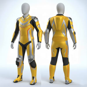 Traje de Carreras Impermeable para Adultos, Hombres, Mujeres y Niños, Traje de Carreras de Autos, Chaquetas de Motocicleta de Cuero Genuino - Product Image 2