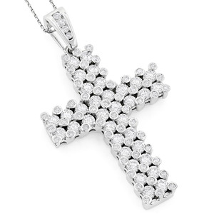 จี้กางเขนเงินแท้ 925 ประดับเพชรโมอิสซาไนต์ VVS ขนาดเล็ก สร้อยคอแบบ Ice Out เครื่องประดับจี้เพชรโมอิสซาไนต์รูปกางเขน - Product Image 1