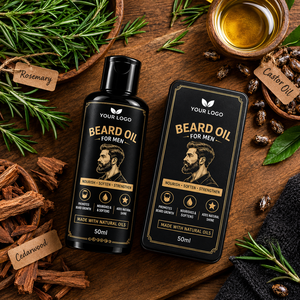 Huile pour barbe pour hommes, soin à base de plantes, 50 ml, croissance naturelle des cheveux, nourrit, adoucit, renforce, logo personnalisé - Product Image 2