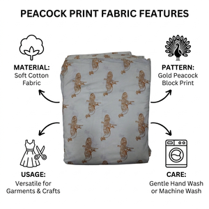 Tissu en coton imprimé à la main, style Jaipuri Sanganeri, teinture naturelle, imprimé floral, textile doux et respirant pour la confection de robes et vêtements - Product Image 6