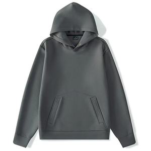 Unisex Solid Black Hooded Sweatshirt Regular Fit Heavyweight Cotton French Terry Casual <b>Pullover</b> with Front Pocket Winter Wear - Product Image 5