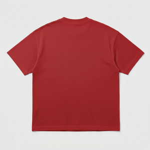 เสื้อยืดโอเวอร์ไซส์สีแดง หนัก 150 กรัม สำหรับผู้ชาย สไตล์สตรีทแวร์ พิมพ์ลายกราฟิก ไหล่ตก ทรงเข้ารูป ผ้าฝ้าย 100% สกรีนลายด้านหน้าได้ - Product Image 2