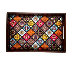 Bandeja Rectangular de Madera con Estampado de Elefante, Estilo Exclusivo, Bandeja Decorativa de Madera para Uso en el Hogar y Restaurantes - Product Image 3