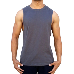 100% Customized Wholesale Slim Fit Spoon Neck Ribbed Tank Top <b>White</b> <b>Men's</b> Cotton Tank Top Personalized Logo Printing - Product Image 1