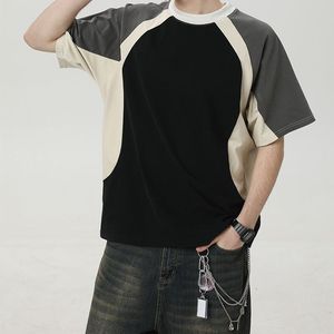 T-shirt décontracté pour homme en coton épais 100 %, motif uni brodé, tissu tricoté, séchage rapide et respirant - Product Image 2