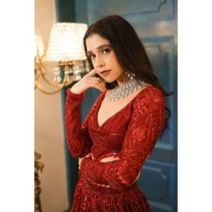 Robes de mariée de créateur Lehenga Choli avec de magnifiques broderies au fil et travail de Dori - Product Image 4