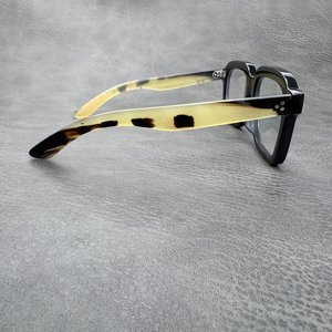 Monturas de Gafas Ópticas Unisex Rectangulares de Cuerno de Búfalo Negro, Cómodas, Talladas, Rústicas, Artesanía Natural - Product Image 4
