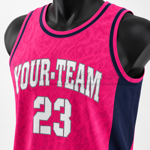 Conjunto de Uniforme de Baloncesto Sublimado Rosa Personalizado, Transpirable, de Secado Rápido, 100% Poliéster, Jersey y Pantalones Cortos Unisex, OEM, ODM, Marca Privada - Product Image 6