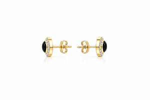 Natural Black Round Diamond <b>Halo</b> Stud <b>Earrings</b> in 10K 14K 18K Gold 925 935 Silver Fine Jewelry - Product Image 4