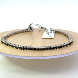 Black 5mm Width 22 Inch Long Size 925 Silver Tennis Customized Hip Hop Chain For Moissanite Diamond Hand Set Jewelry - Product Image 4