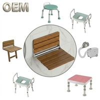 Siège de douche pliant mural en chêne sur mesure OEM Taïwan, installation facile pour salles de bain et hôtels, Classe I