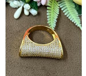 ต่างหูเพชรซิคอนชุบทองเหลืองคุณภาพดีเยี่ยม ดีไซน์หรูหรา สำหรับผู้หญิงและเด็กผู้หญิง เหมาะสำหรับงานเลี้ยงตอนเย็น คอลเลคชั่นสำหรับงานปาร์ตี้ - Product Image 1