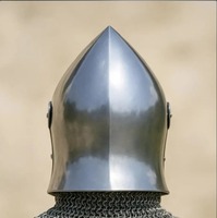 Casco Medieval de Caballero Hecho a Mano en Acero al Carbono, Réplica de Armadura de Cruzado, Color Personalizado, Impresión Offset, para Reenactamiento