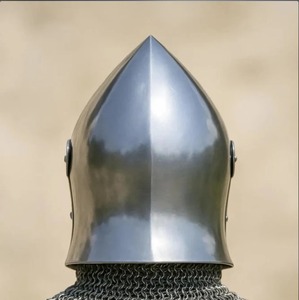 Casco Medieval de Acero Forjado a Mano, Réplica de Casco de Caballero Cruzado para Reenactment, Cosplay y Exhibición Histórica - Product Image 4