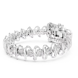 Exclusivo Conjunto de Pulseras de Lujo con Diamantes Cultivados en Laboratorio, Bañadas en Rodio, Oro Blanco de 18K, para Uso Diario en la Oficina, Bodas y Compromisos - Product Image 1