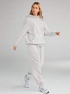 New Quality <b>Women</b> Winter 2 Piece Tracksuit 100% Cotton Eco-Friendly Customized Color Casual <b>Lounge</b> Wear Sweatpants Custom Made - Product Image 4