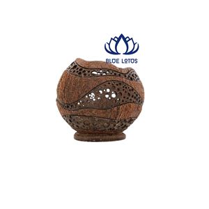 BEST SELLER BLUE LOTUS Pot suspendu en coquille de noix de coco écologique |   Support de plante en corde de coton de style ferme naturelle pour jardin - Product Image 1