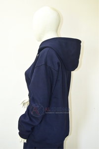Sudadera con Capucha Azul Marino para Mujer, 100% Algodón, Tejido de Punto, Transpirable, Informal, Deportiva, Personalizada, con Estampado Puff, Larga, para Invierno - Product Image 4