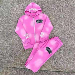 Conjunto de Sudadera con Capucha y Pantalones Jogger para Hombre, con Estampado Desgastado por el Sol y Lavado Ácido, Chándal de Dos Piezas con Efecto Desgastado - Product Image 5