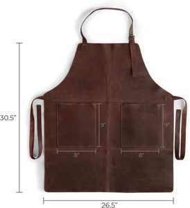 Tablier de travail en cuir véritable unisexe, vente en gros ODM/OEM, taille réglable, plusieurs poches, résistant à l'abrasion, détection des aiguilles - Product Image 6