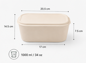 NewSky 1000ML Recyclable Disposable Modern <b>Takeaway</b> Bagasse Food <b>Containers</b> Lid Rectangular Model SE-DLB-002 for Home Restaurant - Product Image 3
