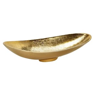 Frutero de Aluminio Pulido Dorado, Decorativo, con Forma de Hoja, de Lujo, Hecho a Mano, Centro de Mesa para Fiestas - Product Image 5