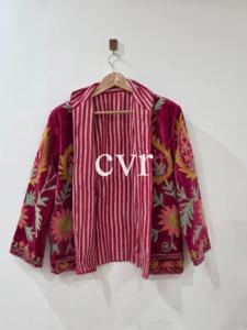 Bohemian Suzani Kimono Jacket Embroidered Women's Luxury <b>Coat</b> Uzbek Suzani Velvet Outerwear <b>Coat</b> Handmade Velvet Suzani - Product Image 3