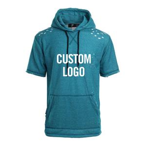 Men’s Distressed <b>Short</b> <b>Sleeve</b> <b>Hoodie</b> – Pullover <b>Hoodie</b> - Product Image 1