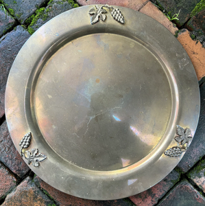 Assiette de service ronde plaquée argent, très vendue, faite à la main, en métal et acier, portable, accessoire de service alimentaire pour table. - Product Image 1