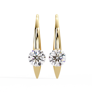 Classic Dangle <b>Hook</b> <b>Earrings</b> 18K Pure Gold IGI Certified Round Brilliant Cut Lab Grown Diamond Bridal <b>Earrings</b> Custom Jewelry - Product Image 4