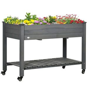 Bac à légumes surélevé avec abri et rangement, pièce unique - Product Image 2