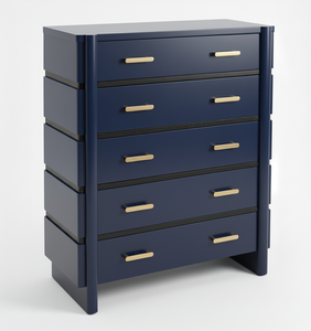 <b>5</b>-drawer Modern Eco-Friendly Chest Mango Wood Bed <b>Frame</b> Bedroom Indoor Home Furniture Handcrafted OEM ODM Factory Direct Custom - Product Image 2