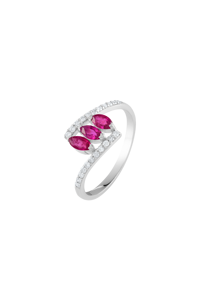 Multi Sapphire and Diamond <b>Ring</b> in 92.5 Sterling Silver KLSR-11743 - Product Image 3