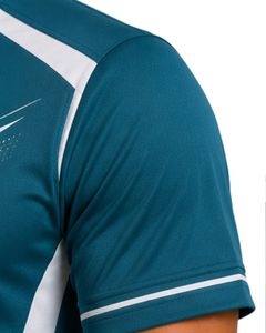 Teal Blue Men Performance T Shirt Short Sleeve Sports Jersey Quick Dry Breathable Athletic Gym Training Workout Custom Tee Top - Product Image 3