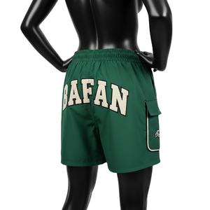 Chaqueta cortavientos para mujer, ligera, de nailon y poliéster, color verde oscuro, corte informal, con logotipo bordado en chenilla, pantalones cortos personalizados para mujer - Product Image 5