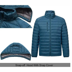 <b>Lightweight</b> Hooded Feather Puffer <b>Jacket</b> <b>Lightweight</b> Quick-Dry Bubble Zip-Up Outerwear - Product Image 4