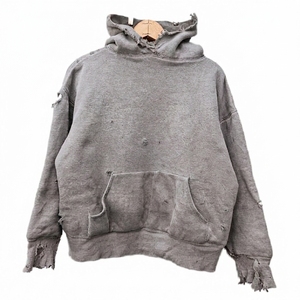Heavyweight Oversized Ripped Streetwear <b>Men</b> Custom Sun Faded Distressed Vintage Acid Wash <b>Pullover</b> Hoodie - Product Image 5