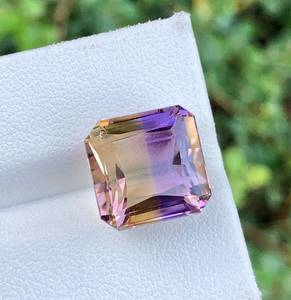 Piedra preciosa suelta de ametrina natural en forma de octágono, cuarzo morado y amarillo para la elaboración de joyería fina. - Product Image 5