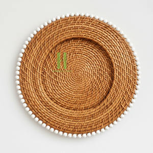 Tendencia en Artículos Ecológicos: Plato Decorativo de Ratán Natural, Decoración de Pared Redonda con Diseño Floral, Mantel Individual de Ratán, Manteles Individuales de Ratán para el Hogar - Product Image 4