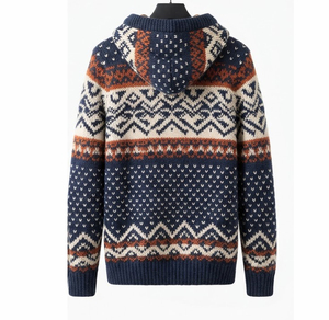 Pull à capuche en tricot pour femme, col châle élégant, ourlet asymétrique, décontracté - Product Image 3