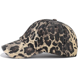 <b>Leopard</b> <b>Print</b> Baseball Cap 6-Panel Adjustable Snapback Corduroy Unisex Fashion <b>Hat</b> Spring Summer Casual Wear - Product Image 2