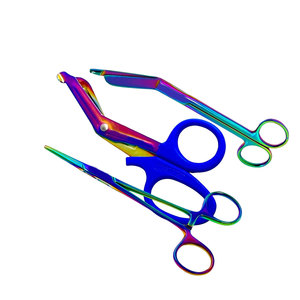 Pinzas Hemostáticas de 5.5 Pulgadas + Tijeras de Paramédico EMT de 7.25 Pulgadas, Color Multititanio Arcoíris, Acero Inoxidable de Primera Calidad, Quirúrgicas - Product Image 4
