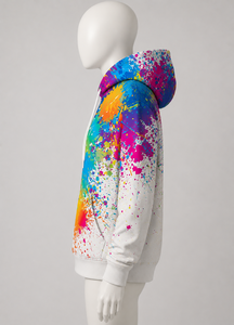 เสื้อฮู้ดดี้ผ้าฟลีซสีสันสดใสลายกราฟฟิตี 100% ผ้าฝ้าย สำหรับฤดูหนาว สไตล์ลำลอง ฮิปฮอป สตรีทแวร์ สำหรับทุกเพศ ขายส่ง - Product Image 3