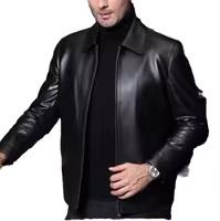 Blouson unisexe en cuir de vachette, coupe ajustée, style motard, imperméable, écologique, toucher doux, fermeture éclair, vêtement d'extérieur tendance pour l'hiver - Product Image 6