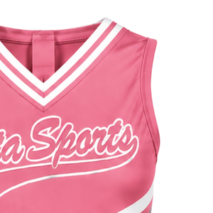 Pink Cheer <b>Shirt</b> Sleeveless Team Athletic Sports Top Performance Uniform Training Practice Competition Cheerleading Apparel - Product Image 4