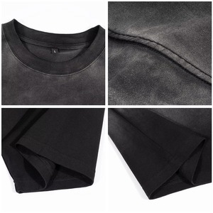 Camiseta de Manga Corta para Hombre con Cuello Redondo, Lavado Ácido, 100% Algodón, Secado Rápido, Ropa Deportiva de Verano, Tejido Ecológico - Product Image 6