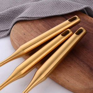 Ensemble de 6 cuillères de service dorées en acier inoxydable, ustensiles de cuisine haut de gamme pour la maison, la salle à manger et les restaurants - Product Image 4
